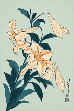 Katsushika Hokusai — Çiçekli Dallarda Üç Kuş, 1830–1850